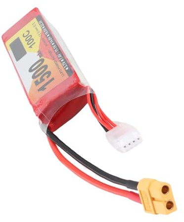 Batterie LiPo 11.1V 1500mAh 100C 3S avec Prise XT60, Accessoire pour Voiture de Course QAV250 RC Quadcopter