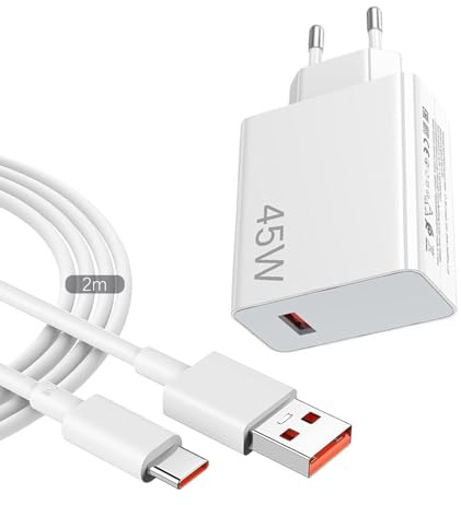 45W USB C Ladegerät mit 2M Kabel für Xiaomi Redmi Note 15 14 5G 13 12 11 Pro,Turbo Schnellladekabel USB Power Adapter für Xiaomi Poco X7 M7 Pro M6 Mi Pad 7 6 5 Redmi K80Pro