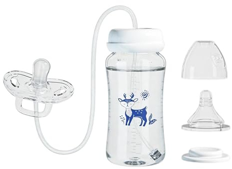 Biberon Anticolica 3 In 1 A Mani Libere, Biberon Anticolica Con Prolunga | Biberons A Mani Libere Ciuccio, 300 Ml In Silicone A Manis Liberes, Flusso Rapido Per Viaggi, Casa E Attività All'aperto