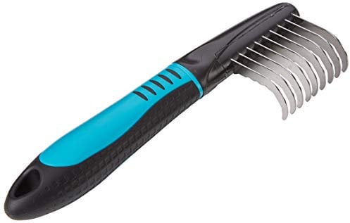 Trixie Fell-Entfilzer, gebogene Zinken, 19 cm, 650 g (1er Pack), schwarz/türkis