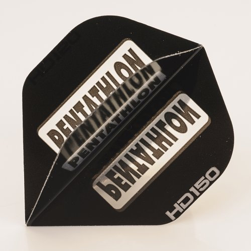 PerfectDarts 5 x Sets of Pentathlon schwarz Super Tough HD150 Dart Flights, Standard