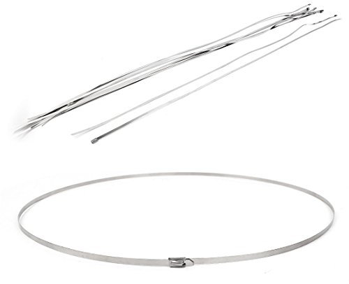 Kabelbinder 1000 mm lang, 4,6 mm breit, Edelstahl-besprüht, 10 Stück de