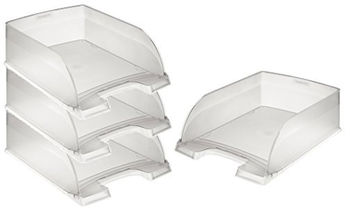 Leitz 523300 Briefkorb Jumbo Plus, A4, extra hoch, Polystrol (Briefkorb Jumbo Plus, frost 4er Set)