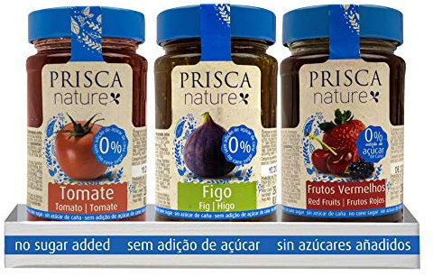 PRISCA Mermelada de Tomate, Higos, Frutos Rojos Sin Azúcar - Paquete com 3 Unidades