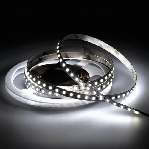Jandei - Tira Luces LED 5 metros 12V para Interiores IP20, Luz Fría 6000K, 120 LEDs/m, SMD2835, Iluminación Decorativa para Dormitorio, Cocina, Salón, Muebles, (no incluye fuente alimentación)