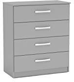 Birlea Lynx 4-Drawer Chest-High Gloss, Grey