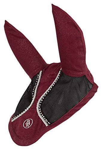 BR Ohrenhaube Glamour Chic mit Zierkordel und Strass (Warmblut, Burgundy)