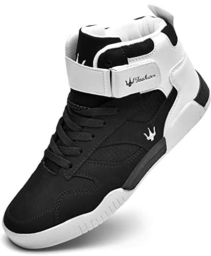 KUXIE Schuhe Herren High Top Mode Sneakers Outdoor Casual Sportschuhe Training Lederschuhe Herren Flats, M729-schwarz, 42.5 EU
