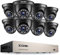 ZOSI 5MP Lite Kit de Cámara de Seguridad 8CH H.265+ Videograbador DVR con (8) 2MP Cámara de Vigilancia Exterior, Visión Nocturna, Alerta de Movimiento, sin Disco Duro