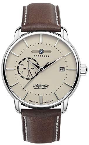 Zeppelin Herrenuhr mit Lederband Serie Atlantic Automatik Datum 8470-5