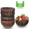 Canape King 5pcs Mini Coconut Bowls | Handmade 7cm Wooden Serving Eco-Friendly Smoothie Bowl Polished with Organic Oil | Perfect for Pasta Cereal Açai Salad & Smoothies