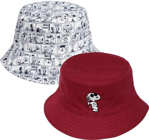 Concept One Unisex-Erwachsene Peanuts Sleeping Snoopy Corduroy Bucket Hat Schlapphut, Burgunder, Einheitsgröße