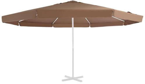 vidaXL Tela de Repuesto para Sombrilla, Cubierta de Parasol, Funda Resistente al Agua y Rayos UV, Cubierta para Sombrilla Exterior, Color Arena 500 cm