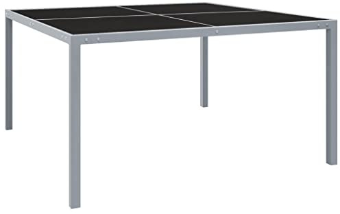 vidaXL Gartentisch Terrassentisch Gartenmöbel Balkontisch Outdoor Tisch Garten Esstisch Außentisch 130x130x72cm Grau Stahl Gehärtetes Glas