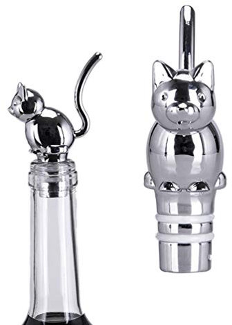 TOPBATHY Flaschenverschluss Universal Weinverschluss Hochzeitsdeko Zinklegierung Katze Weinwein Vakuumstopper Flaschenverschluss Flaschen Verschlusskappe Küchenrollenhalter Katze
