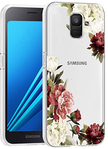 Jhxtech Handyhülle für Galaxy A6 2018 / Samsung A6 SM-A600F Mädchen Frauen, schlank, stoßfest, klar, Blumenmuster, weich, flexibel, TPU, Schutzhülle für Samsung Galaxy A6 2018 (Blüte Blume)