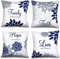 ZHILING 4er Set Kissenbezug 40x40cm Marine-Stil Familie Glaube Hoffnung Liebe Worte Kissenbezüge dekorative Kissenbezüge für Schlafsofa Dekoration quadratisch Kissenhülle 16x16 Zoll