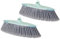 VIGAR Recambios de Cepillo para Escoba-Pack 2 Unidades-con Protecciones Antigolpes Laterales-Rosca Universal para Cualquier Palo, Turquesa Y Gris, Medio