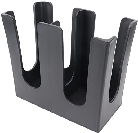 Cup Lid Holder, Durable Thick Plastic Construction, Fits 5-16oz Paper Cups, Black 2 Compartment Dispenser, 12.5x23.3x19.8cm, Easy Access Large Opening, Coffee Shops
