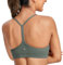 CRZ YOGA Damen Butterluxe Racerback Sport BH Gepolstert Ohne Bügel Y-Rücken Yoga Bra Sommer Atmungsaktiv Spaghetti Top Grauer Salbei M