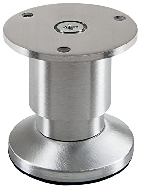 SOTECH Möbelfuß Terra Höhe 50 mm Alu gebürstet höhenverstellbar + 15 mm | belastbar bis 250 kg von SOTECH