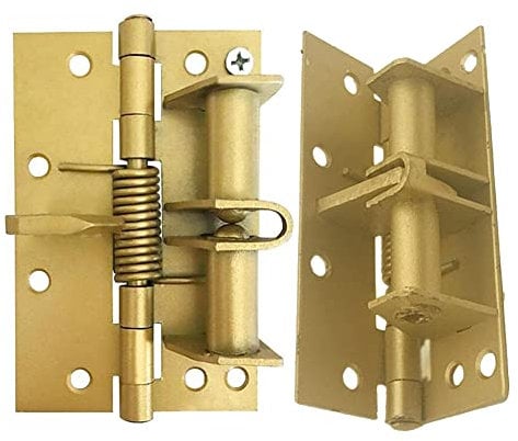 Lot de 2 Charnières à Ressort à Ouverture Automatique de 10,2 cm - Charnière de Porte à Fermeture Automatique - Doré