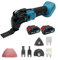 Cordless Brushless Oscillating Multi Tool 18V Li-Ion with 2x3000 mAh Batteries and Charger 22 PCS Accessory Kit Sanding/Cutting Blades Compatible with Makita