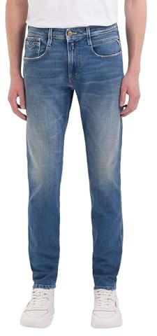 Replay Herren Jeans Anbass Slim-Fit Original, Medium Blue 009-1 (Blau), 32W/32L