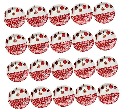 Yardwe Piatti Di Carta Natalizi 20 Pezzi Decorazioni Natalizie A Forma Di Fiocco Di Neve Decorazioni Per Feste Natalizie Vassoi Di Carta