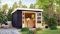 Chillroi® Karibu Gartenhaus San Antonio mit Anbaudach und Fußboden im Set Holzhaus Geräteschuppen Gartenlaube (Anthrazit ohne Anbau)