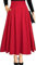 Rot Maxirock Rock Festival Outfit Damen mit Schlitz Taschenmidi Hohem Bund Lange Midi Plissee a Linien Strand Faltenrock Plisseerock Sommerrock Leicht Strandrock Hochzeit XL
