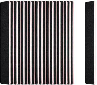 LNAUJS Confezione da 20 lime per unghie, grana 100/180, colore nero, professionali, riutilizzabili, strumento per manicure per unghie acriliche, lime per levigatura unghie, rettangolari, colore nero
