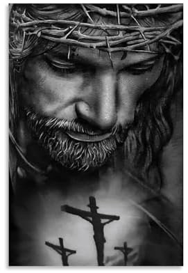 Jesus Christus Kreuz Leinwand Poster Dekorative Malerei Leinwand Wandposter und Kunstdruck Moderne Familie Schlafzimmer Dekor Poster 20 x 30 cm