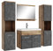 Badplaats B.V. Badezimmer Badmöbel Set Montreal XL 60cm Waschbecken Kastanien Eiche mit Dunkle Grau - Unterschrank Hochschrank Waschtisch Möbel