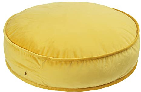 YIUOR Runder Bodenkissenbezug, Samt, Überwurf, Sitzpouf, Yoga, Meditationskissen, Plüschbezug, Lesezimmer, Dekoration, 65 cm, Gelb