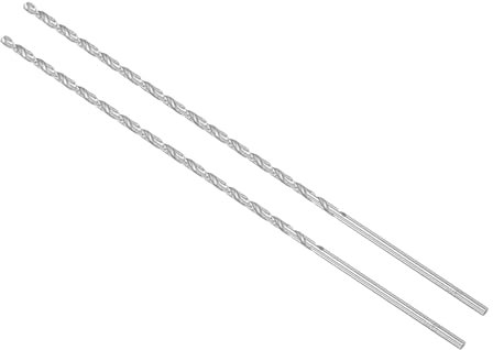 CoCud Barrenas Helicoidales de Acero de Alta Velocidad Extra Largas, Diámetro de 3.5mm y Longitud de 250mm, Barrena Helicoidal Recta, Para Metal, 2 Piezas