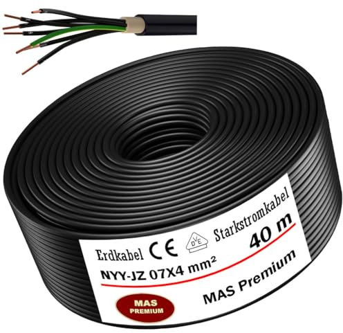 MAS-Premium Cavo elettrico di marca tedesca (NYY-JZ 07X4 mm², 40 m