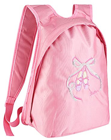 Kinder-Ballett-Rucksack für Mädchen, Robuste Tanz-Umhängetasche mit Reißverschluss, Ideal für Sportliche Tanzaktivitäten. Rosa Pailletten-Tanzschuhe (Tanzschuhe mit rosafarbenen