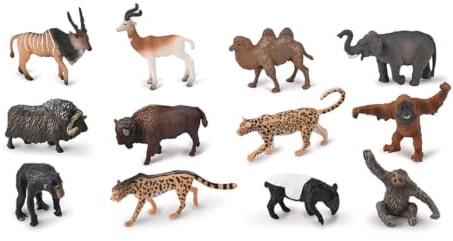 Collecta Box z mini dzikimi zwierzętami | Handgefertigtes realistisches Dschungeltierfiguren-Set, Sammlerstück, Geschenk für Kleinkinder und Kinder ab 3 Jahren