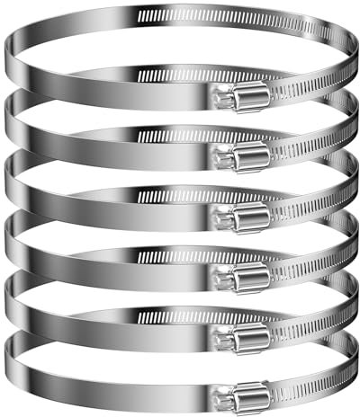 Relota Abrazaderas Metalicas(141-165Mm) 6Pcs, Manguera Tuberia Metal para Tubos de Agua Acero Inoxidable, Metálicas Abrazadera de Tubo, Metalica de Tubería, para Fijacción Mangueras y Tubería de Agua
