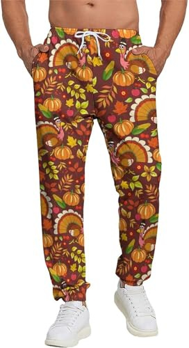 fifbird Herren-Jogginghose, Kuh-Druck, leicht, unisex, Trainingshose, Sport, Trainingshose mit Taschen, Größe M, Türkei, 34-37