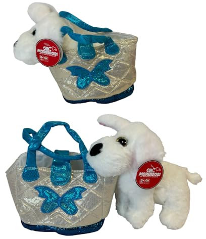Plüschtier in Handtasche Welpe Hund Plüsch mit Handtasche für Mädchen Hund in Handtasche Hund in Handtasche Hund Plüsch Tasche Spielzeug Tiere in Tasche zum Spazierengehen Welpen in Handtasche (B)