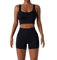 Belriviere Seamless Workout Sets for Women Sports Bras Biker Shorts with Pockets 2 Piece Set Gym Yoga Fitness Outfits S Black