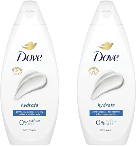 Dove Bundle With Dove Hydrate Body Wash 225ml (2 Pack) - Gently Cleanse For Instantly Softer, Smoother Skin