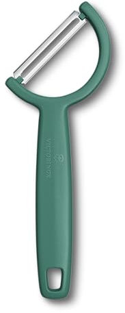 Victorinox Sparschäler Rho, Schäler für Gemüse, Obst, Gerader Schliff, Einschneidig, Extra Scharf, Swiss Made, grün