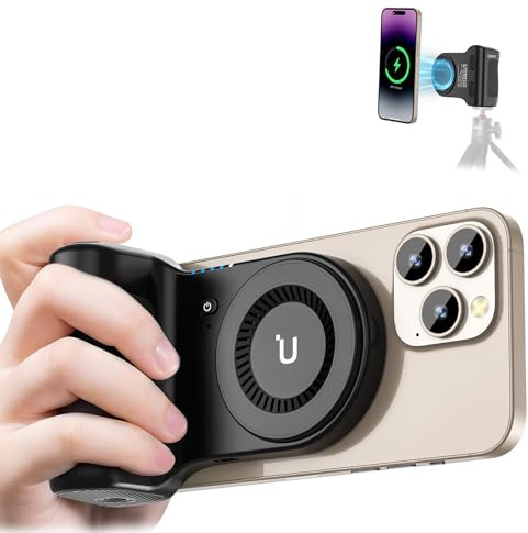 Ulanzi MA45 Smartphone Holder, For Magasfe, Smartphone Grip, Rechargeable, 5,000 mAh, Table Stand, Smartphone Holder, Super Strong Magnetic, 180 Degree Rotation, 1/4 Inch Screw, Smartphone Tripod