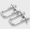 2 bulloni a U quadrati M8, 304 in acciaio inox tondo curva ad angolo retto U bulloni con piastre dadi, U bullone accessori a forma di U staffe a U (M8 x 60 x 100 mm)