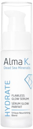 Alma K Flawless Glow - Moisturizing Face Serum for Women - Hydrating Serum with Dead Sea Minerals and Green Tea for Dry Skin - 30 ml