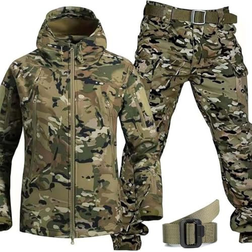 Générique Uniforme Tactique Homme Combat Militaire Veste Et Pantalon Militaire Paintball Ensemble ACU De Chasse dans Les Bois Camo Tenue Airsoft Treillis Militaire Hunting Clothing,A,XL