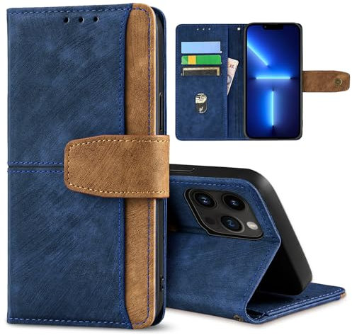 GANGANPRO Leder Business Handy Holster für Infinix Zero 40 4G,rutschfest und Kratzfest Mit Kartenhalter,Standfunktion Brieftaschen Hülle 6.78 Zoll – Blau